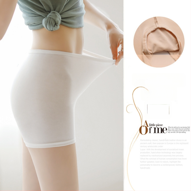 Moterų saugūs šortai iš 95% poliesterio, vidutinės juosmens, vieno spalvos raštas, kirkšnies padas Ice Silk