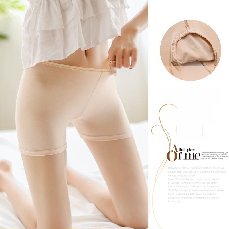 Moterų saugūs šortai iš 95% poliesterio, vidutinės juosmens, vieno spalvos raštas, kirkšnies padas Ice Silk