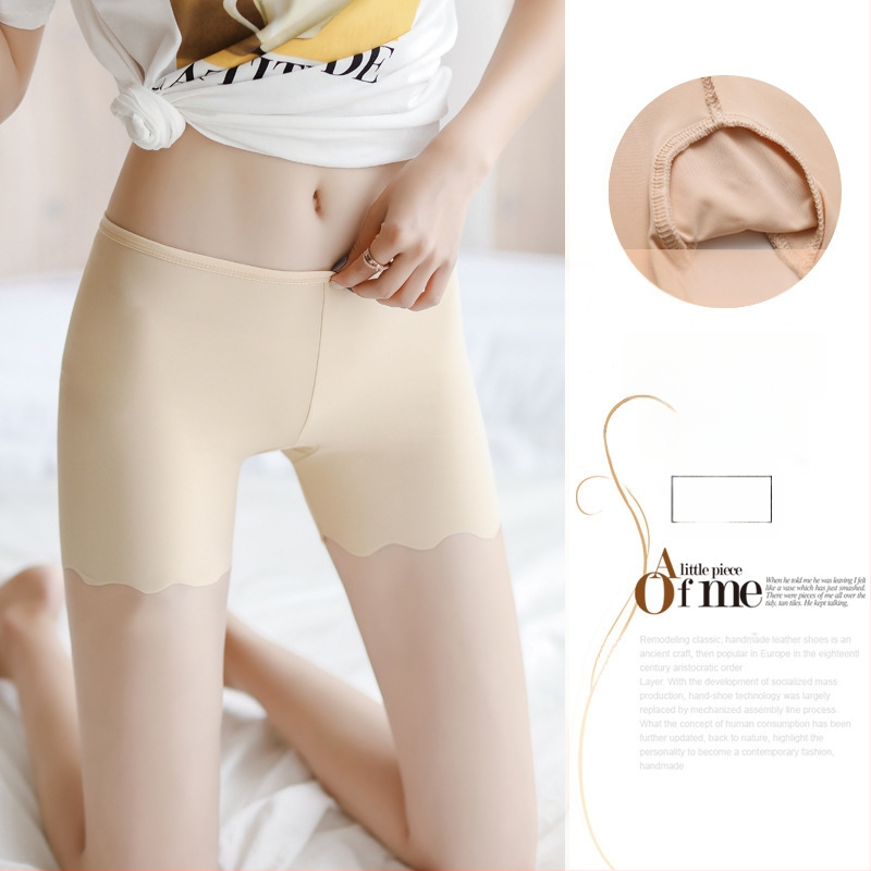 Moterų saugūs šortai iš 95% poliesterio, vidutinės juosmens, vieno spalvos raštas, kirkšnies padas Ice Silk