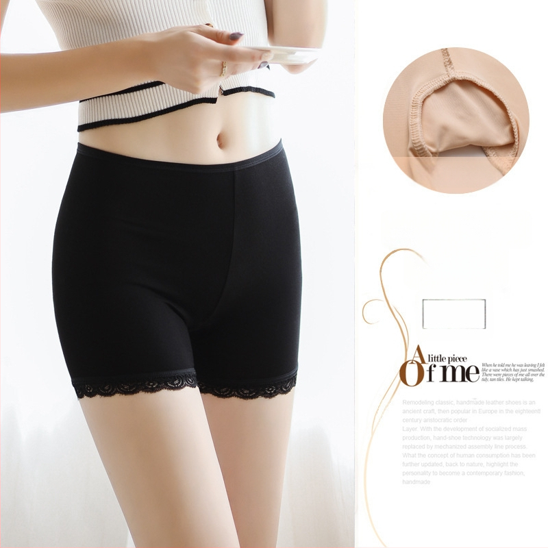 Moterų saugūs šortai iš 95% poliesterio, vidutinės juosmens, vieno spalvos raštas, kirkšnies padas Ice Silk