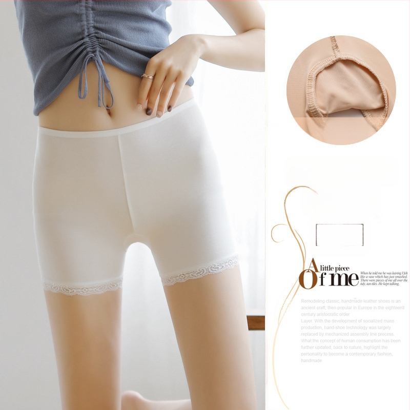 Moterų saugūs šortai iš 95% poliesterio, vidutinės juosmens, vieno spalvos raštas, kirkšnies padas Ice Silk