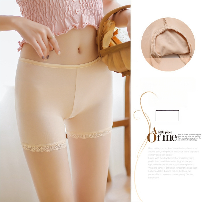 Moterų saugūs šortai iš 95% poliesterio, vidutinės juosmens, vieno spalvos raštas, kirkšnies padas Ice Silk