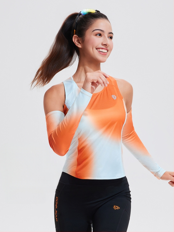 Išorės saulės apsaugos rankovės, universalios, poliesteris, gradientinis raštas, tinkamos dviračiams ir lauko veikloms