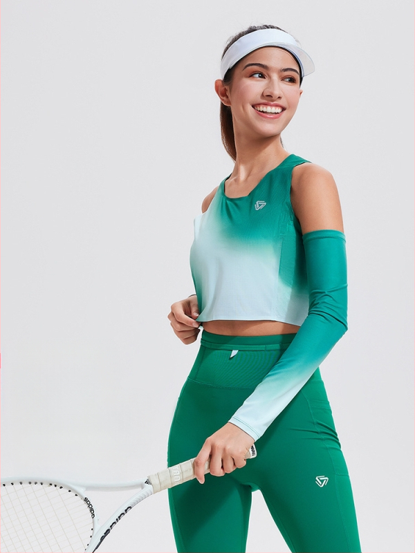 Išorės saulės apsaugos rankovės, universalios, poliesteris, gradientinis raštas, tinkamos dviračiams ir lauko veikloms