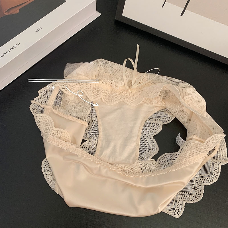 Ženske satenske gaćice sa srednjim strukom, oblikuju bokove, čipka, svileno intimno područje, velika veličina