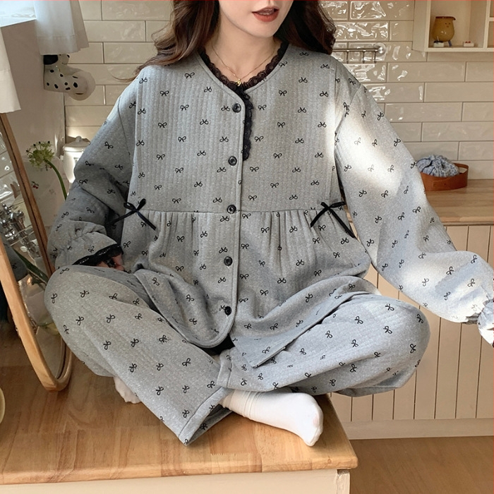 Σετ πιτζάμες λοχείας από αερόβαμβάκι — μακριά μανίκια, παντελόνι, πολυεστέρας 95–100%, 201–250 g/m²