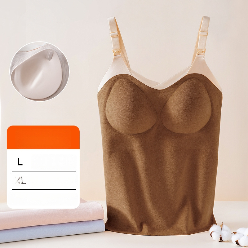 Žindymo camisole su pečių dirželiais, apvalus iškirpimas, be rankovių, vidutinio ilgio