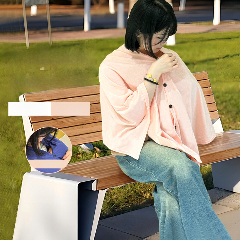 Κάλυμμα θηλασμού για εγκύους — διαπνέον πολυεστερικό ύφασμα, υπερ-λεπτό 81–100 g/m², βασικό 70–80% πολυεστέρας, μανίκια 3/4, πολυλειτουργικό ελαφρύ σάλι για θηλασμό σε όλες τις εποχές