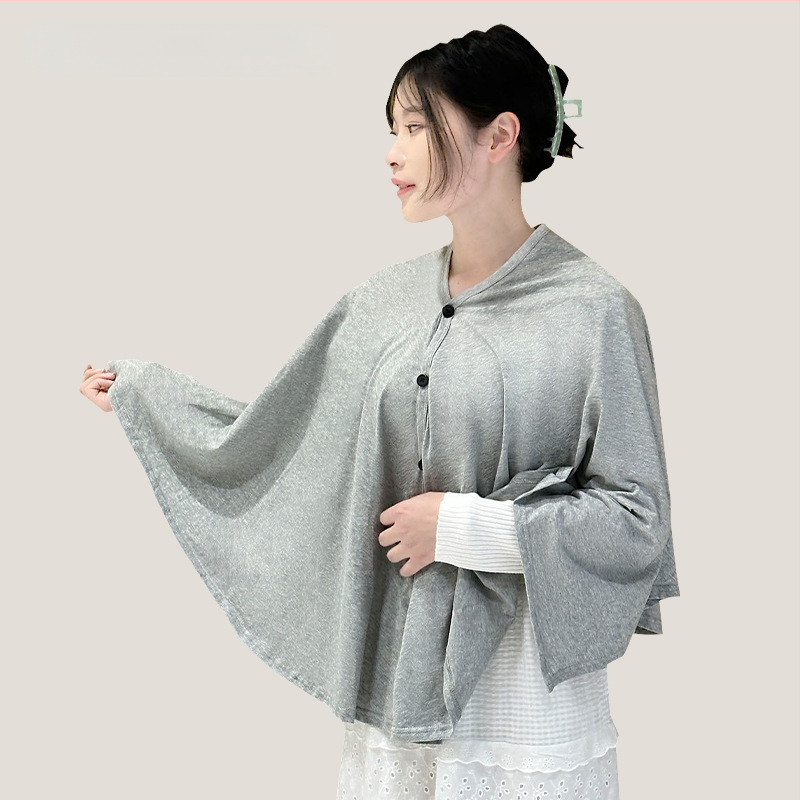 Κάλυμμα θηλασμού για εγκύους — διαπνέον πολυεστερικό ύφασμα, υπερ-λεπτό 81–100 g/m², βασικό 70–80% πολυεστέρας, μανίκια 3/4, πολυλειτουργικό ελαφρύ σάλι για θηλασμό σε όλες τις εποχές