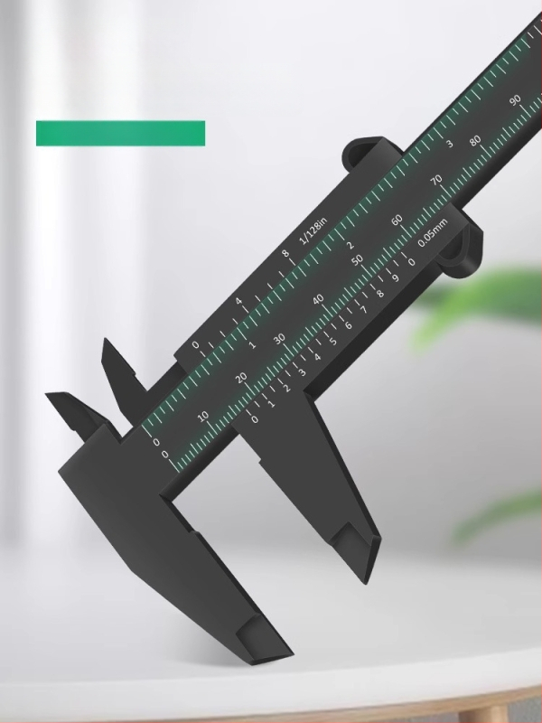 Пластмасов верниер калипер за домашно използване, миниатюрен измервателен инструмент за бижута и гривни, високопрецизен, със часовник