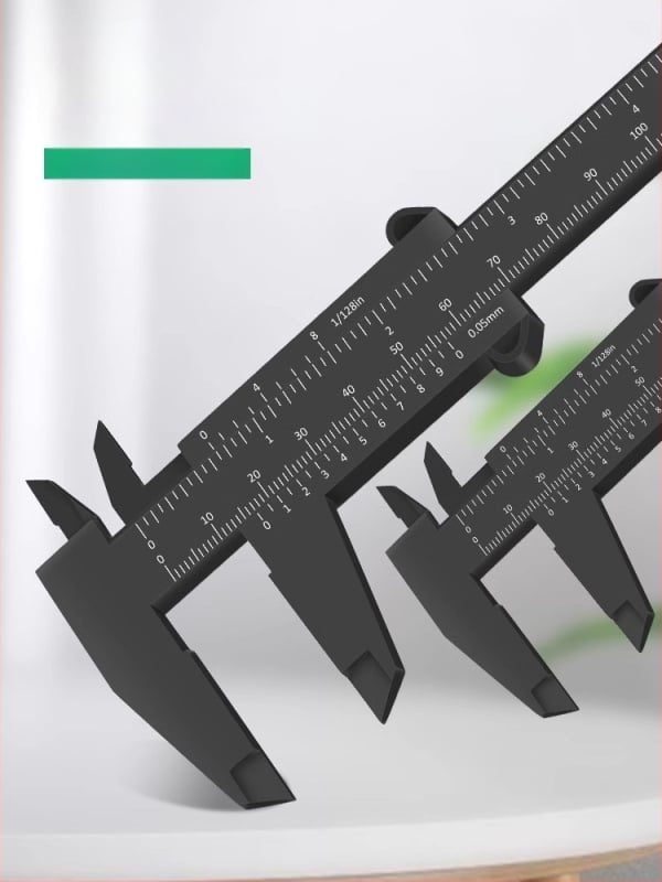 Пластмасов верниер калипер за домашно използване, миниатюрен измервателен инструмент за бижута и гривни, високопрецизен, със часовник