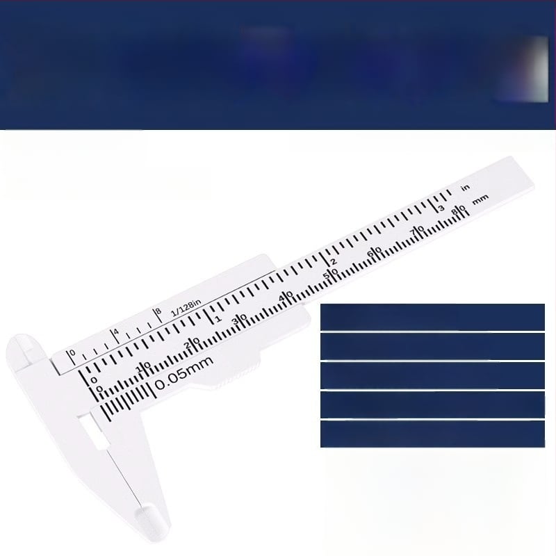 Пластмасов верниер калипер за домашно използване, миниатюрен измервателен инструмент за бижута и гривни, високопрецизен, със часовник