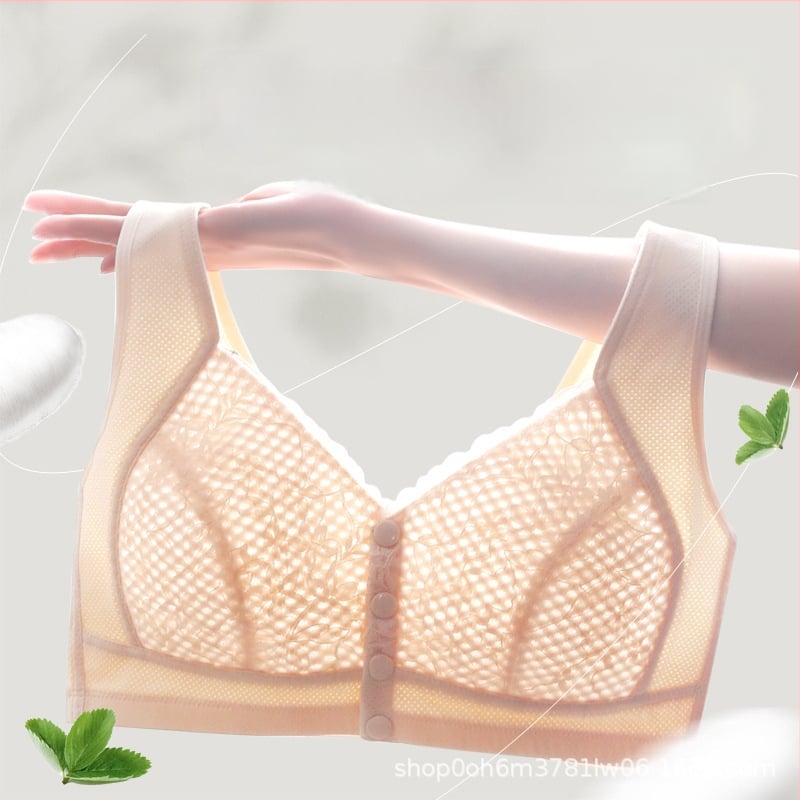 Vestu stiliaus liemenėlė su nėriniais (ultra plonas formuojamas kaušelis, kvėpuojantis nailonas, priekinis užsegimas)