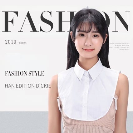 Női ing-sweater hamis gallérral, casual és sokoldalú stílus, pamut anyag, pamut bélés, szélesség 35 cm, Ősz 2020