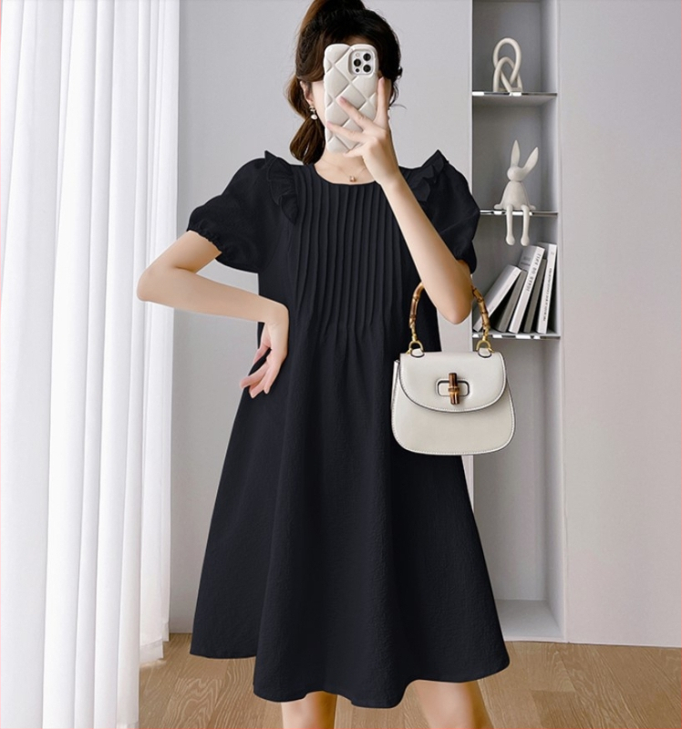 Φορμά εγκυμοσύνης για θηλάζουσα με φτερωτά μανίκια, μίντι φόρεμα με Α-γραμμή, ύφασμα βαμβάκι-πολυεστέρας