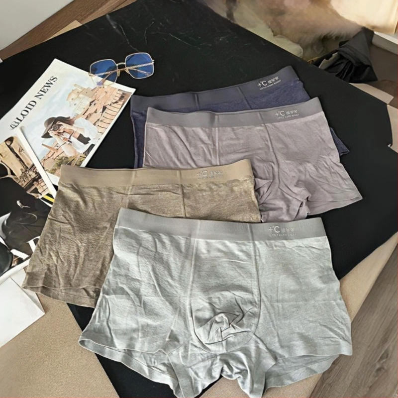 Vyriski bokseriai, nylonas, be siūlių, medvilnės pamušalas kirkšnyje, vidurio juosmens, megzti