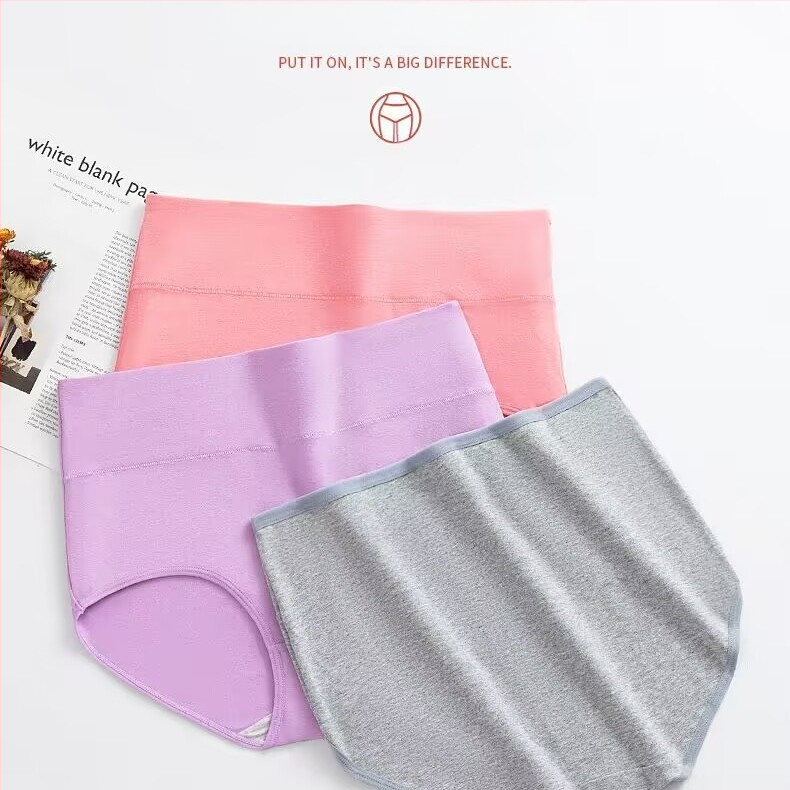 Aukštos juosmens moterų medvilninės kelnaitės – tamprus medvilnės audinys; medvilninė įdaila kirkšnies srityje; sėdmenų pakėlimas; kvėpuojančios; pilvo kontrolė