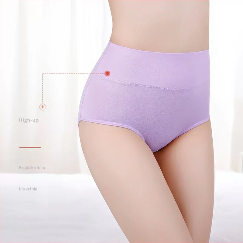 Aukštos juosmens moterų medvilninės kelnaitės – tamprus medvilnės audinys; medvilninė įdaila kirkšnies srityje; sėdmenų pakėlimas; kvėpuojančios; pilvo kontrolė