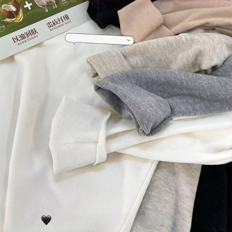 Meiyuexin 27133 Ženski set za baznu odjeću za jesen-zimu, dvostrano četkan materijal s kokosovim uljem, kružni izrez, top s dugim rukavima i duge hlače