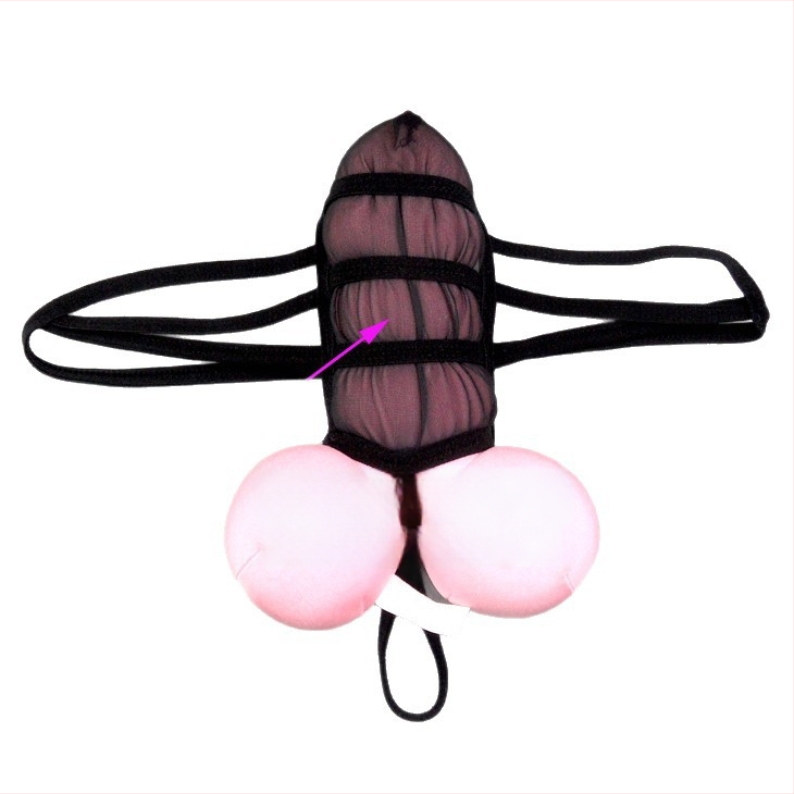 Vyriski tinkliniai tangai su permatiniu dizainu ir U formos kišene, poliesterio turinys 30–50%, įpakuota į maišelį, 2024 m. pavasaris