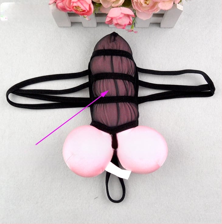 Vyriski tinkliniai tangai su permatiniu dizainu ir U formos kišene, poliesterio turinys 30–50%, įpakuota į maišelį, 2024 m. pavasaris