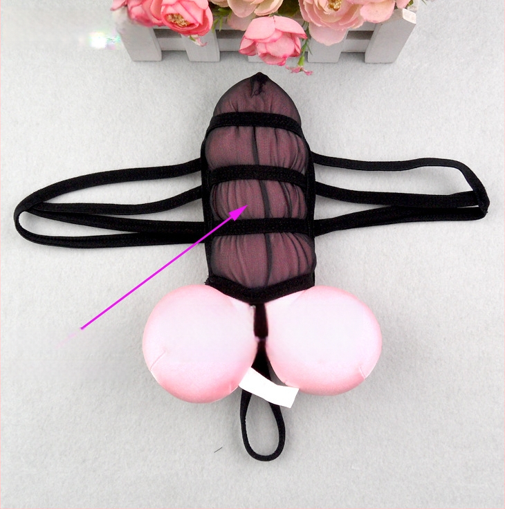 Vyriski tinkliniai tangai su permatiniu dizainu ir U formos kišene, poliesterio turinys 30–50%, įpakuota į maišelį, 2024 m. pavasaris