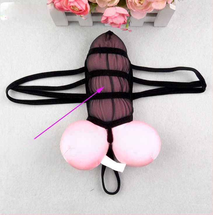 Vyriski tinkliniai tangai su permatiniu dizainu ir U formos kišene, poliesterio turinys 30–50%, įpakuota į maišelį, 2024 m. pavasaris