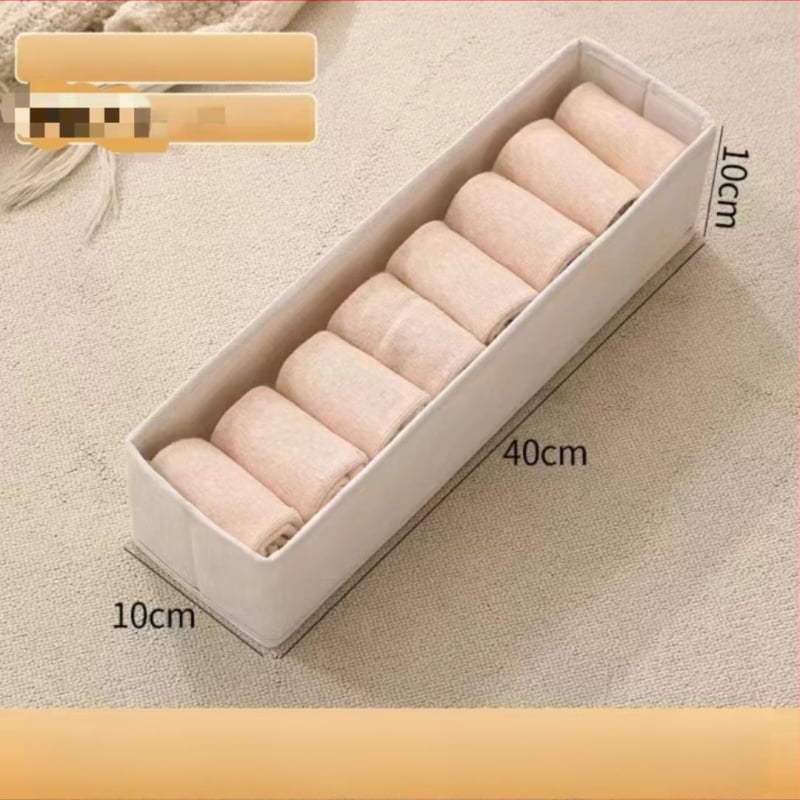 Kojinių ir apatinių drabužių laikymo dėžutė iš medvilnės ir lino, sulankstoma, plaunama, be dangtelio