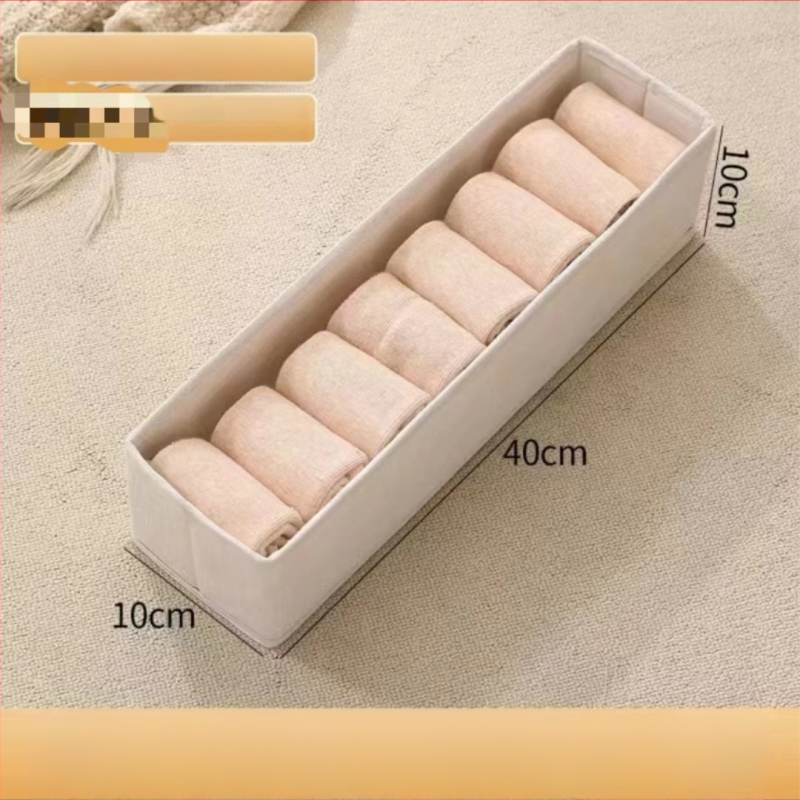 Kojinių ir apatinių drabužių laikymo dėžutė iš medvilnės ir lino, sulankstoma, plaunama, be dangtelio