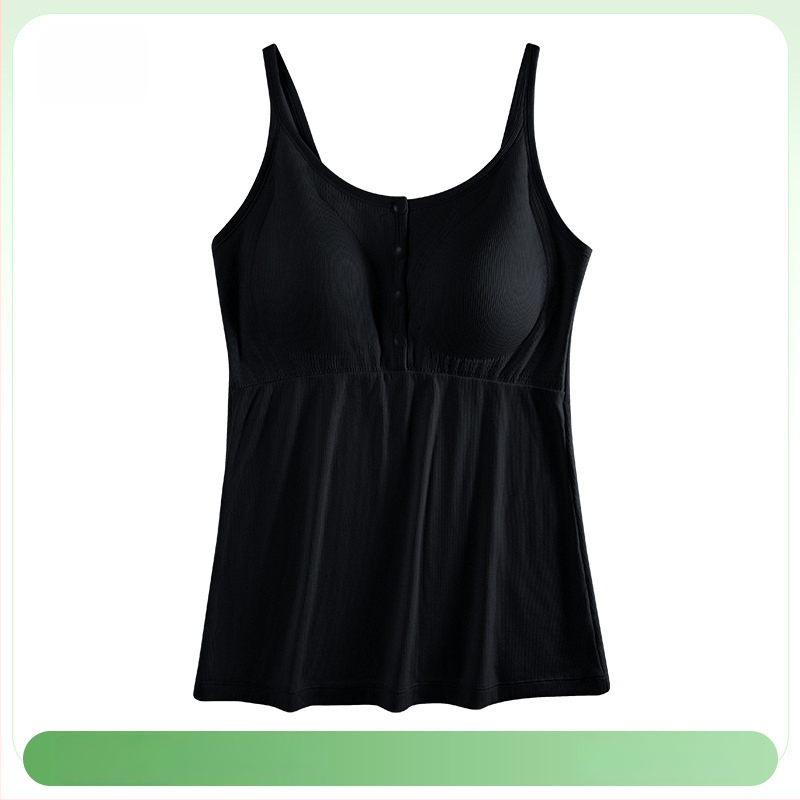 Νυχτερινό τοπ εγκύων για θηλασμό, V-λαιμό, χωρίς μανίκια, με ιμάντες στους ώμους, άνοιγμα θηλασμού, 50–70% βισκόζη