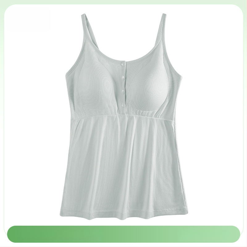 Νυχτερινό τοπ εγκύων για θηλασμό, V-λαιμό, χωρίς μανίκια, με ιμάντες στους ώμους, άνοιγμα θηλασμού, 50–70% βισκόζη