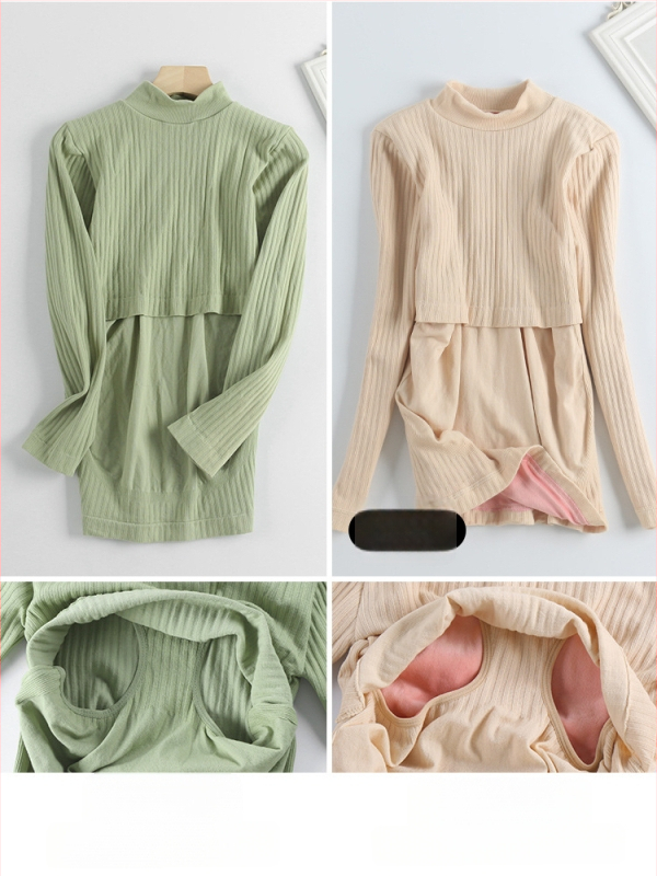 Nėščiųjų slaugos palaidinė su gobtuvu – nailono-kokvilės mišinys, ilgomis rankovėmis, siauras kirpimas, rudens–žiemos sezonas