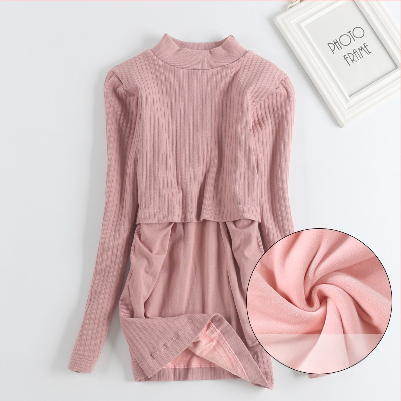 Nėščiųjų slaugos palaidinė su gobtuvu – nailono-kokvilės mišinys, ilgomis rankovėmis, siauras kirpimas, rudens–žiemos sezonas