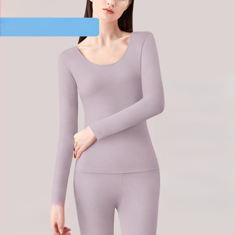 Moteriški termininiai apatinių drabužių komplektas su išplėsta linija, gryna medvilnė, elastinga, siauras kirpimas, apvali kaklo forma