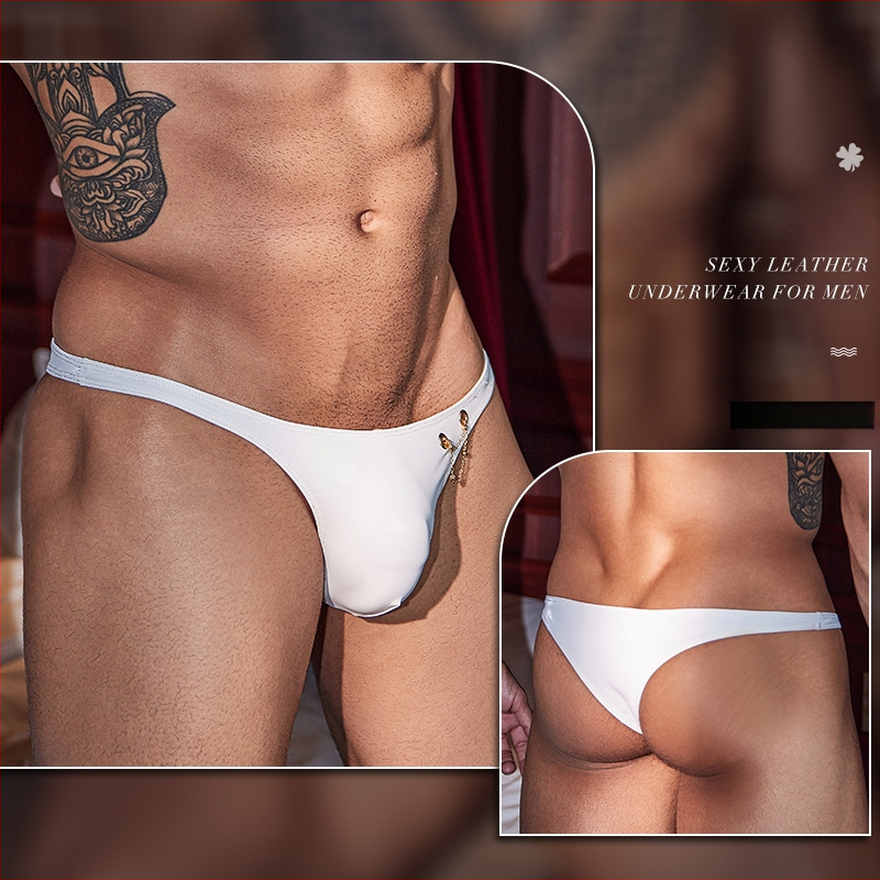 Vyrų tanga apatiniai – žemas juosmuo, siauras kirpimas, Shark Skin poliesteris 90–95%