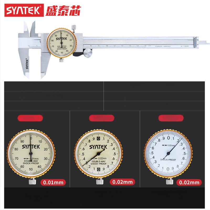 Dial tolómérő, ipari minőségű rozsdamentes acél, nagy pontosság, tartomány 0-150-200-300 mm