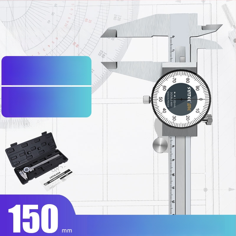 Dial tolómérő, ipari minőségű rozsdamentes acél, nagy pontosság, tartomány 0-150-200-300 mm