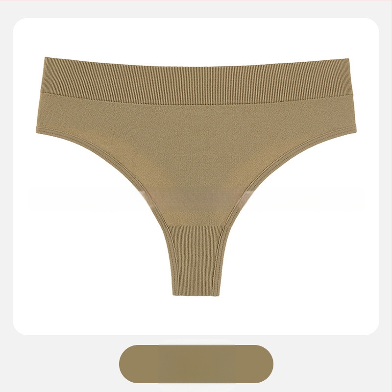 Moterų T tipo kelnaitės su vidutiniu juosmeniu, megztas nailono audinys, kvėpuojančios, medvilninis įdėklas