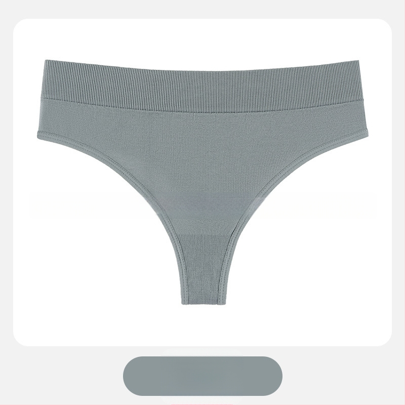 Moterų T tipo kelnaitės su vidutiniu juosmeniu, megztas nailono audinys, kvėpuojančios, medvilninis įdėklas