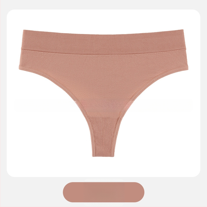 Moterų T tipo kelnaitės su vidutiniu juosmeniu, megztas nailono audinys, kvėpuojančios, medvilninis įdėklas