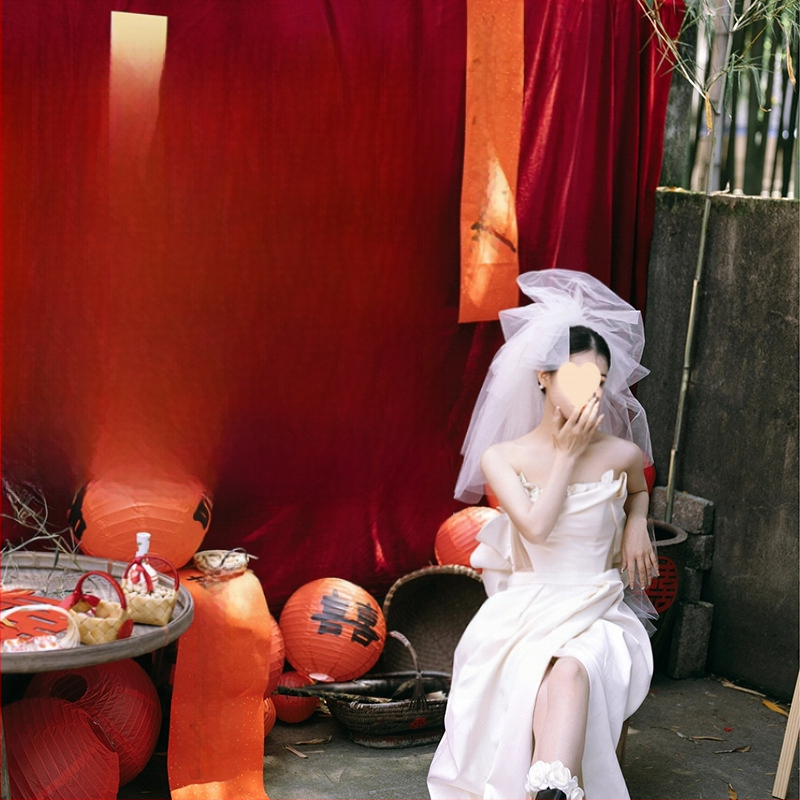 Vestuvių fono audinys su laimingaisiais simboliais, nuotraukoms, logotipų spauda