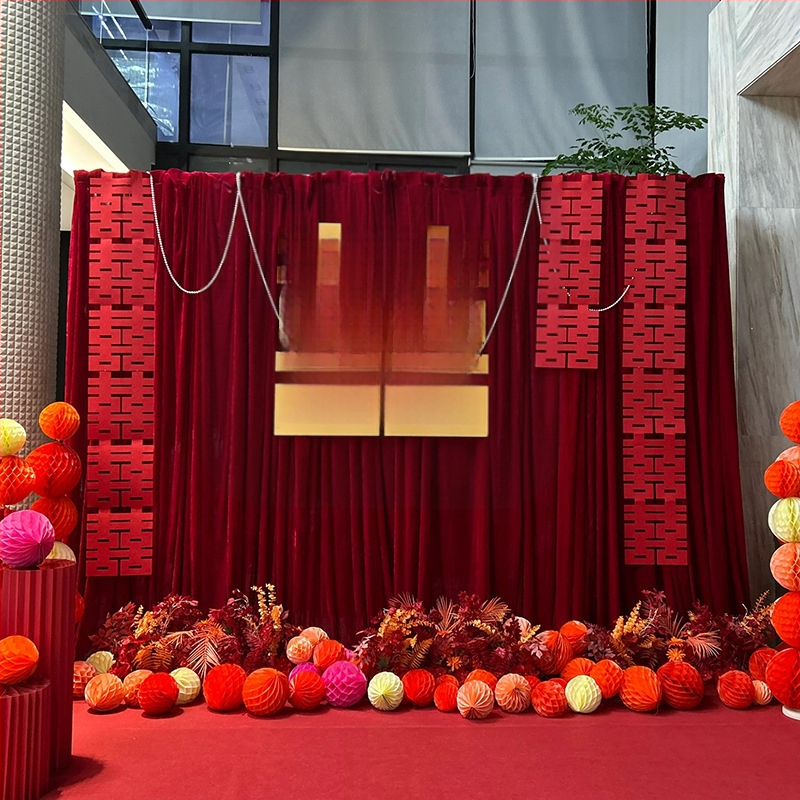 Vestuvių fono audinys su laimingaisiais simboliais, nuotraukoms, logotipų spauda