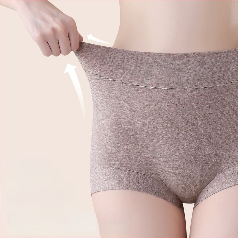 Moterų boxer briefs su aukšta liemene, pilnas klubų dengimas, 60 siūlų medvilnė, antibakterinės