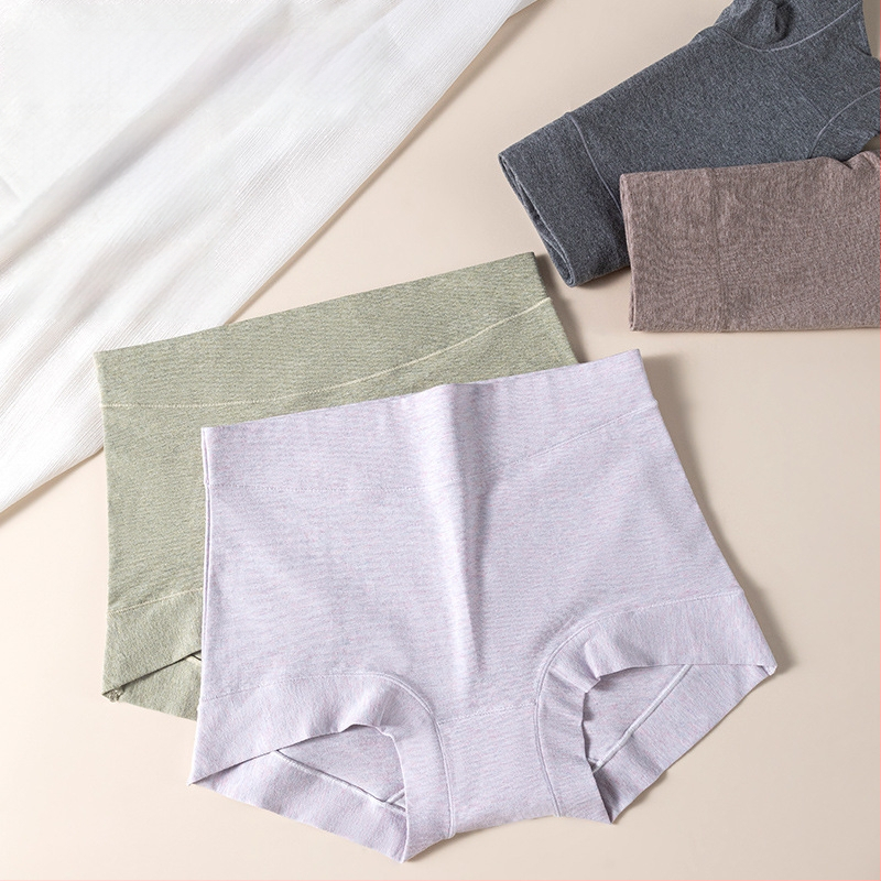 Moterų boxer briefs su aukšta liemene, pilnas klubų dengimas, 60 siūlų medvilnė, antibakterinės