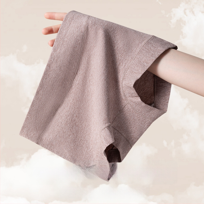 Moterų boxer briefs su aukšta liemene, pilnas klubų dengimas, 60 siūlų medvilnė, antibakterinės