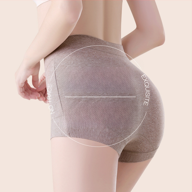 Moterų boxer briefs su aukšta liemene, pilnas klubų dengimas, 60 siūlų medvilnė, antibakterinės