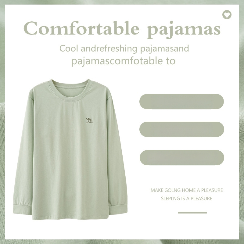 Pižāmas tops, kokvilna, minimalistisks pulover stils, apaļa kakla izgriezums, garas piedurknes