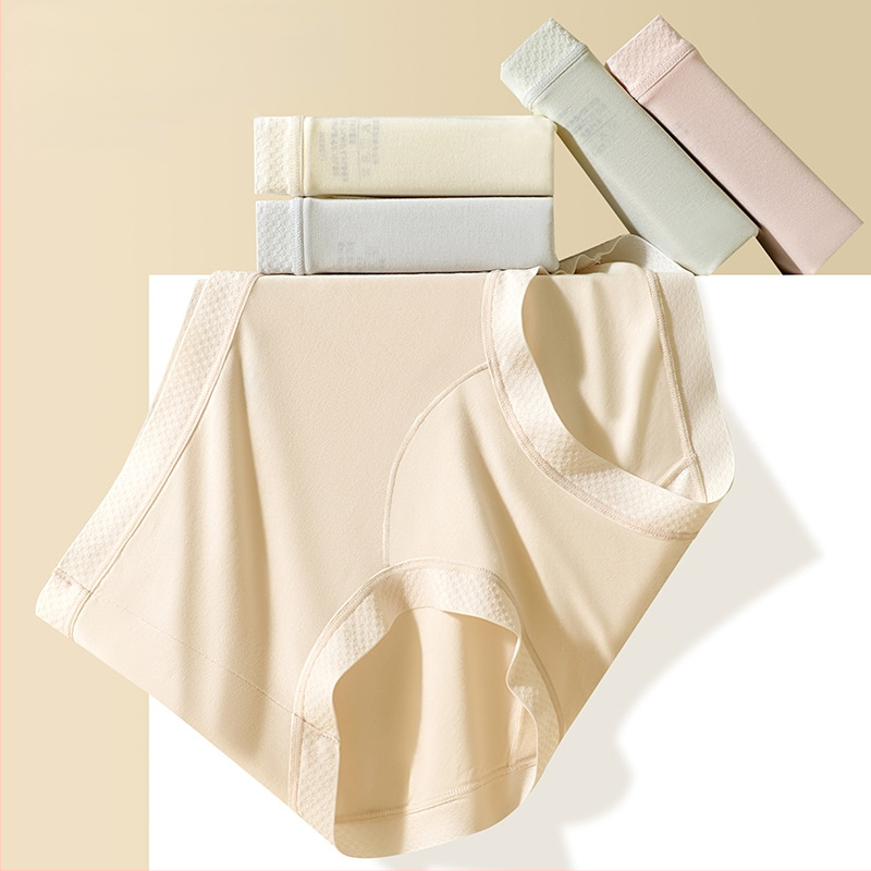 Trikampio kirpimo moterų apatinių drabužių, aukštos juosmens, Modal 90–95%, tarpklos įdaila iš Mulberry šilko, antibakteriniai ir kvėpuojantys, plus dydis