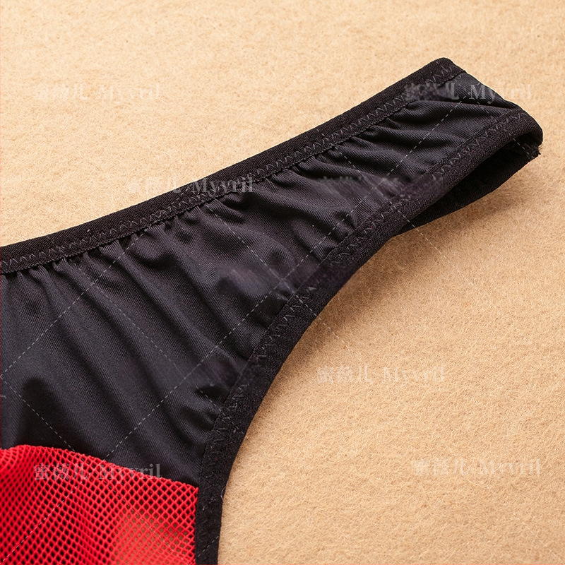 Vyriniai tinkliniai permatomi tangai su žemu liemeniu, 80% nailonas, 20% medvilnė