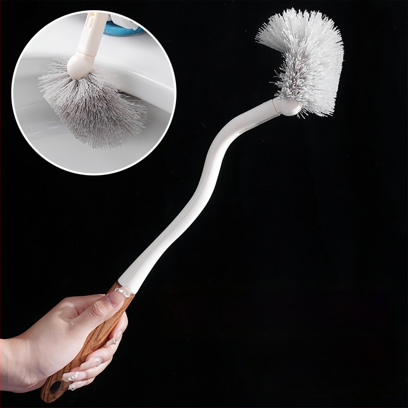 S-образна четка за тоалетна с дълга дръжка, 360° безшевно почистване за баня